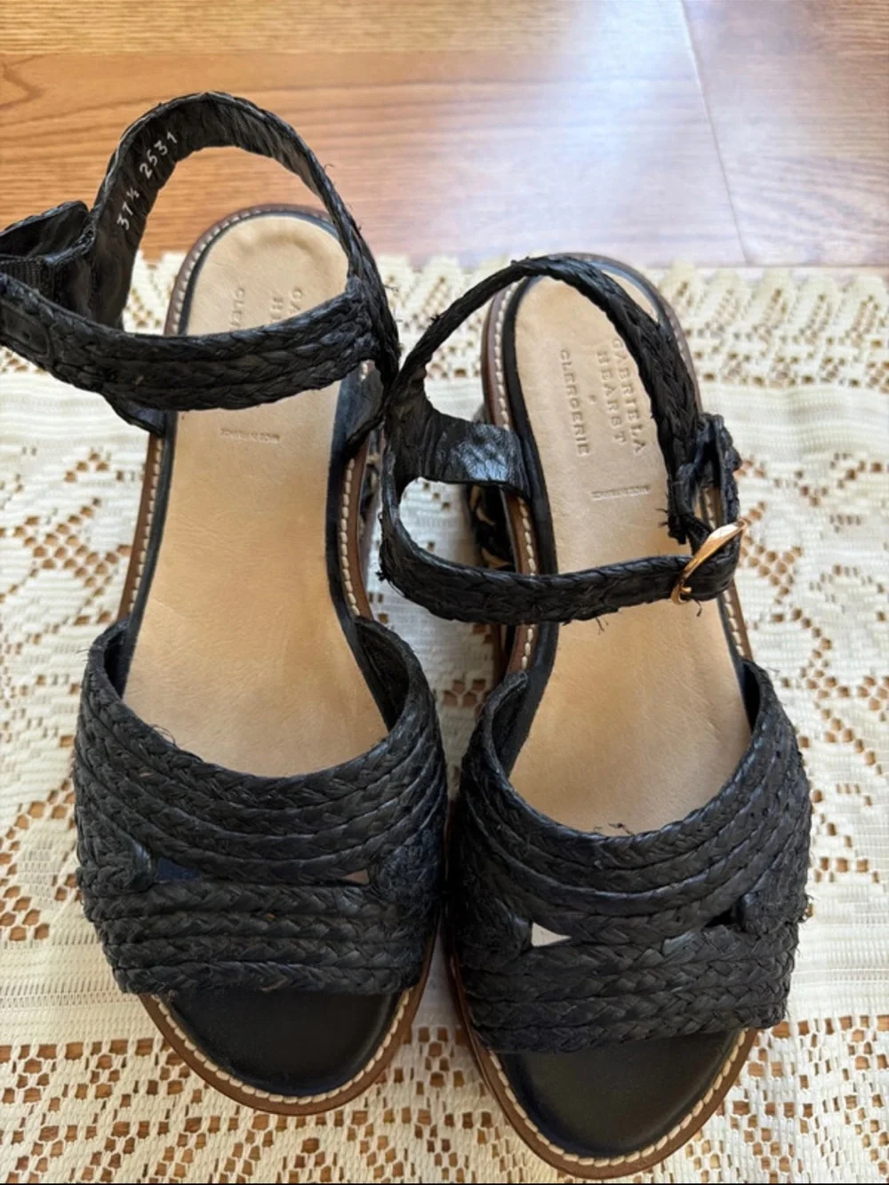 Gabriela Hearst x Clergerie / Hester Raffia Platform Sandals EU 37.5